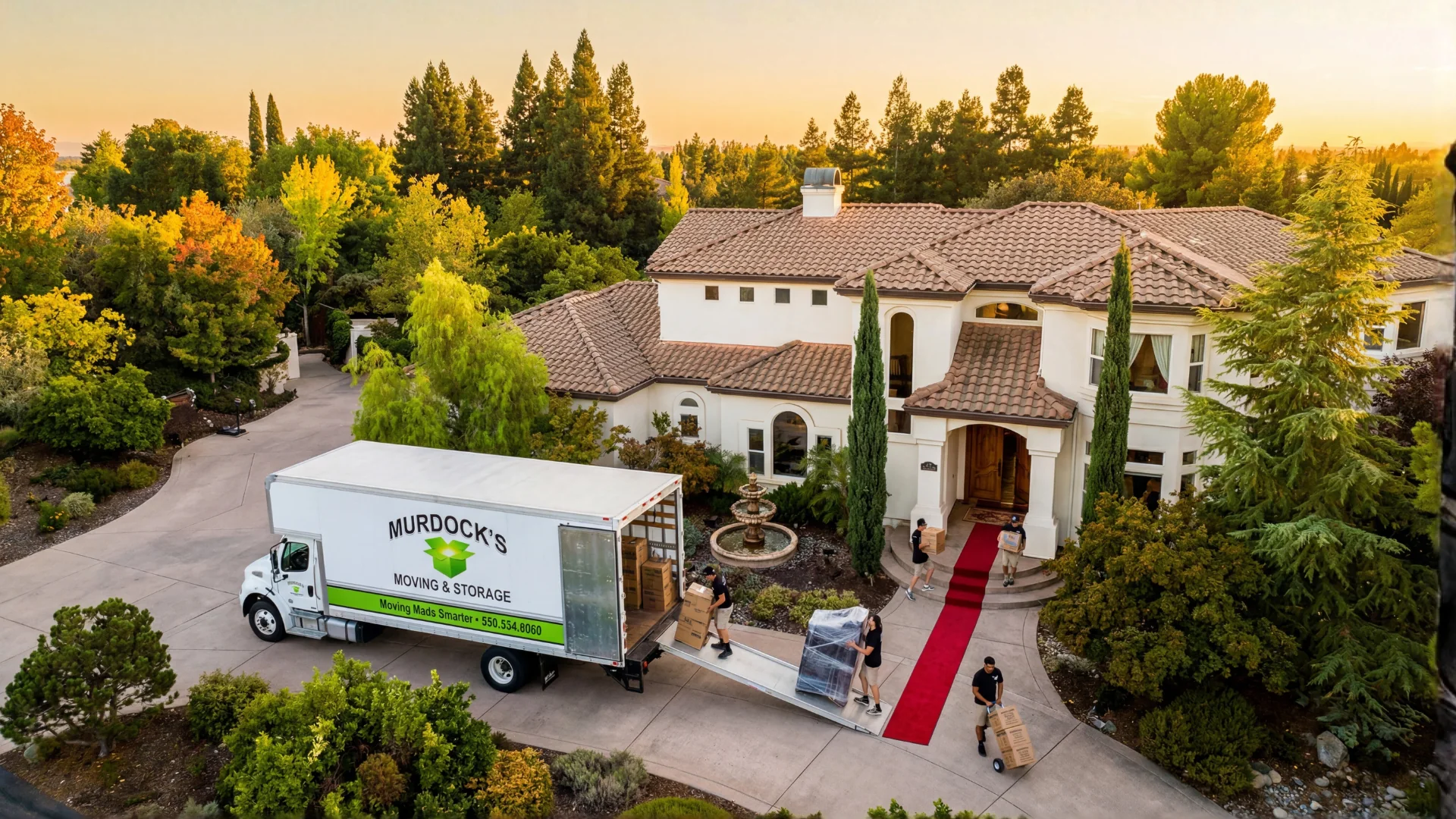 Murdock’s moving crew loading a branded truck at a Northern California home