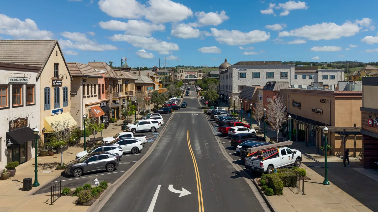 El Dorado Hills Town Center and the foothill landscape.