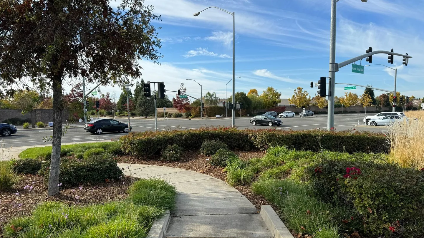 Plumas Lake and River Oaks Boulevards in Plumas Lake, California.