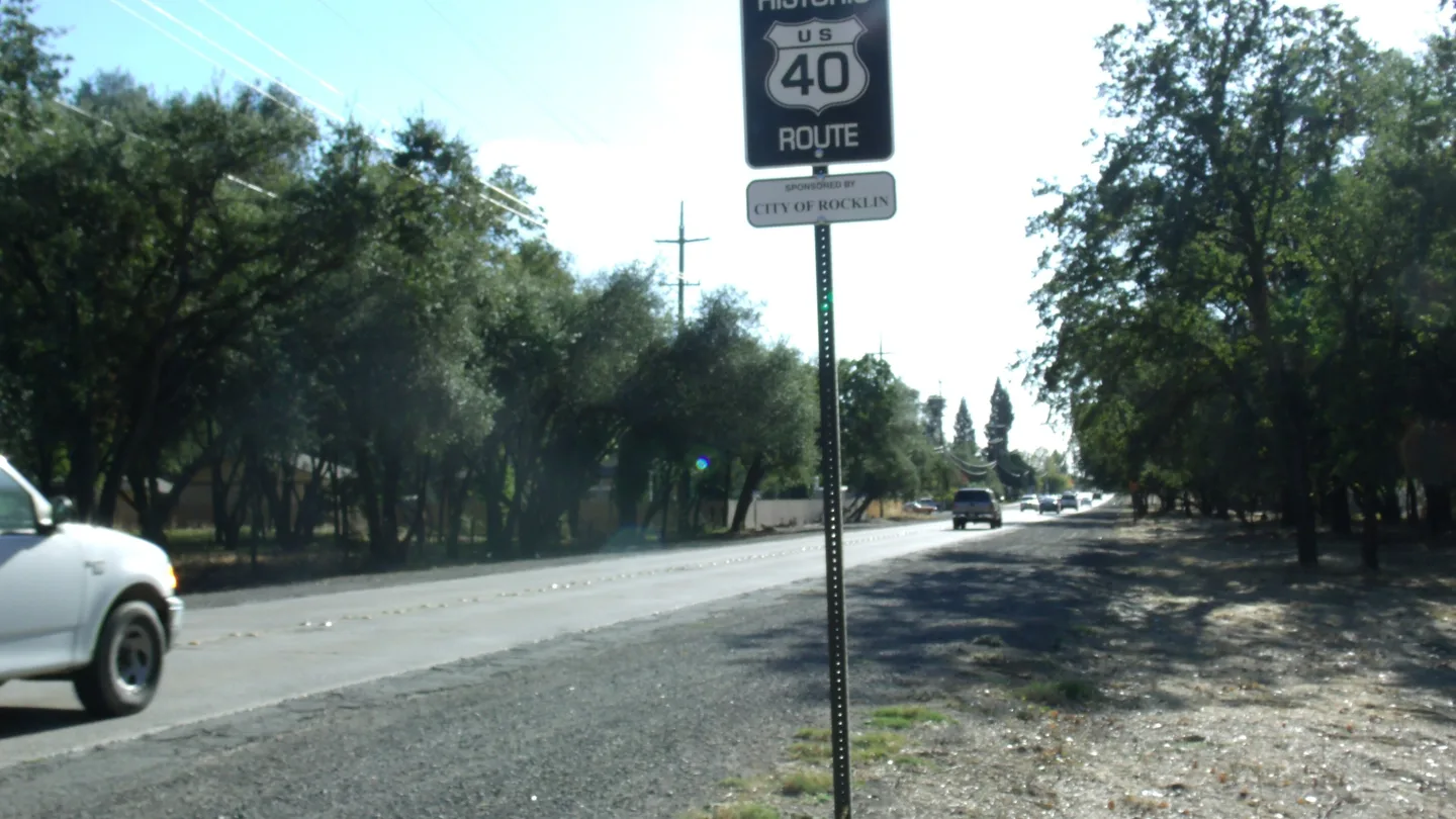 Historic Route US 40 in Rocklin, California.