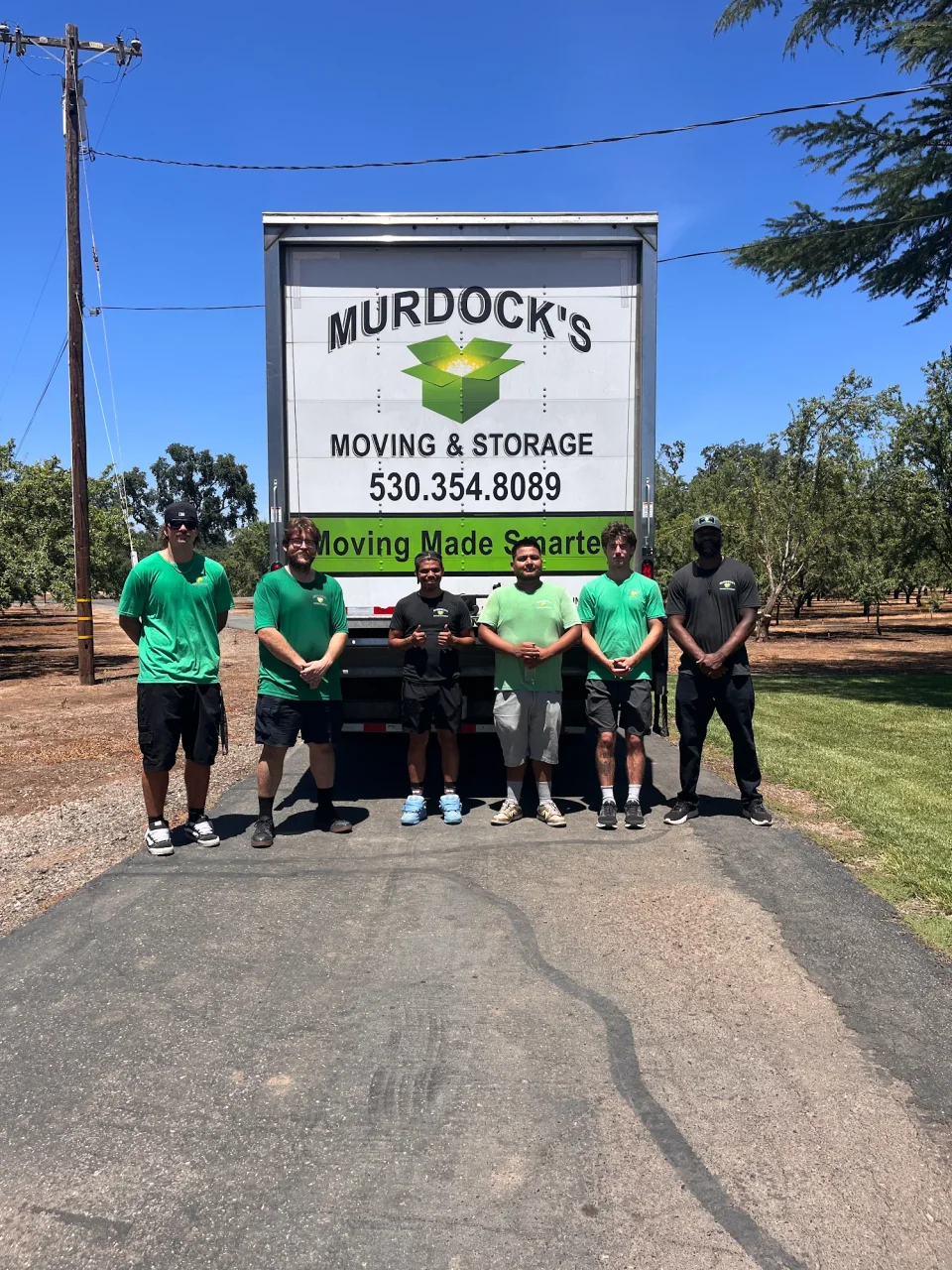 Murdock’s moving crew with a branded truck in Chico
