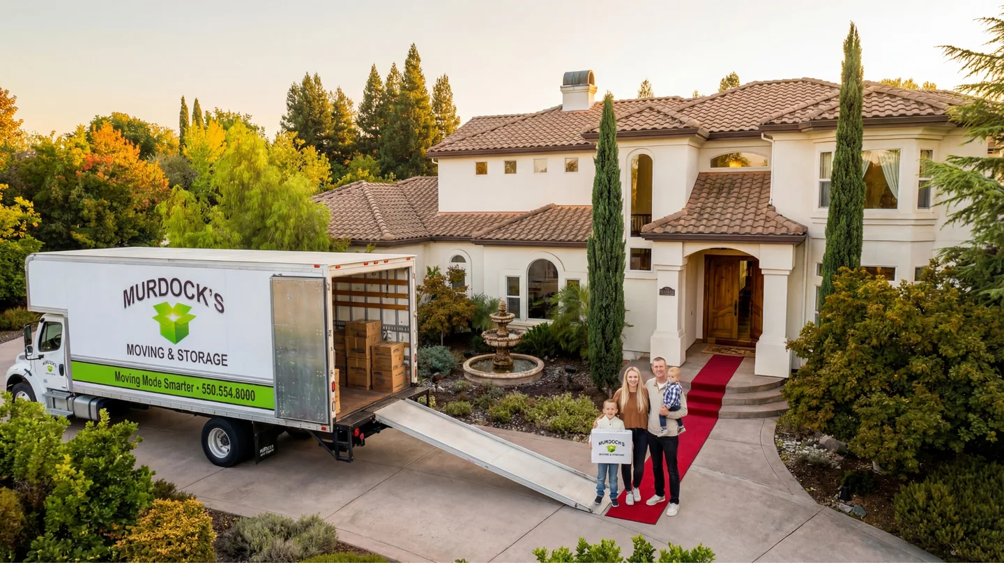 Murdock’s moving truck and crew welcoming a family home after their move